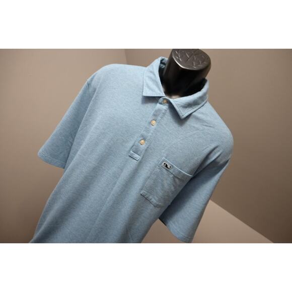 Vineyard Vines Edgartown Golf Polo Blue Cotton Blend Shirt Mens Size 2XL XXL - Picture 4 of 9
